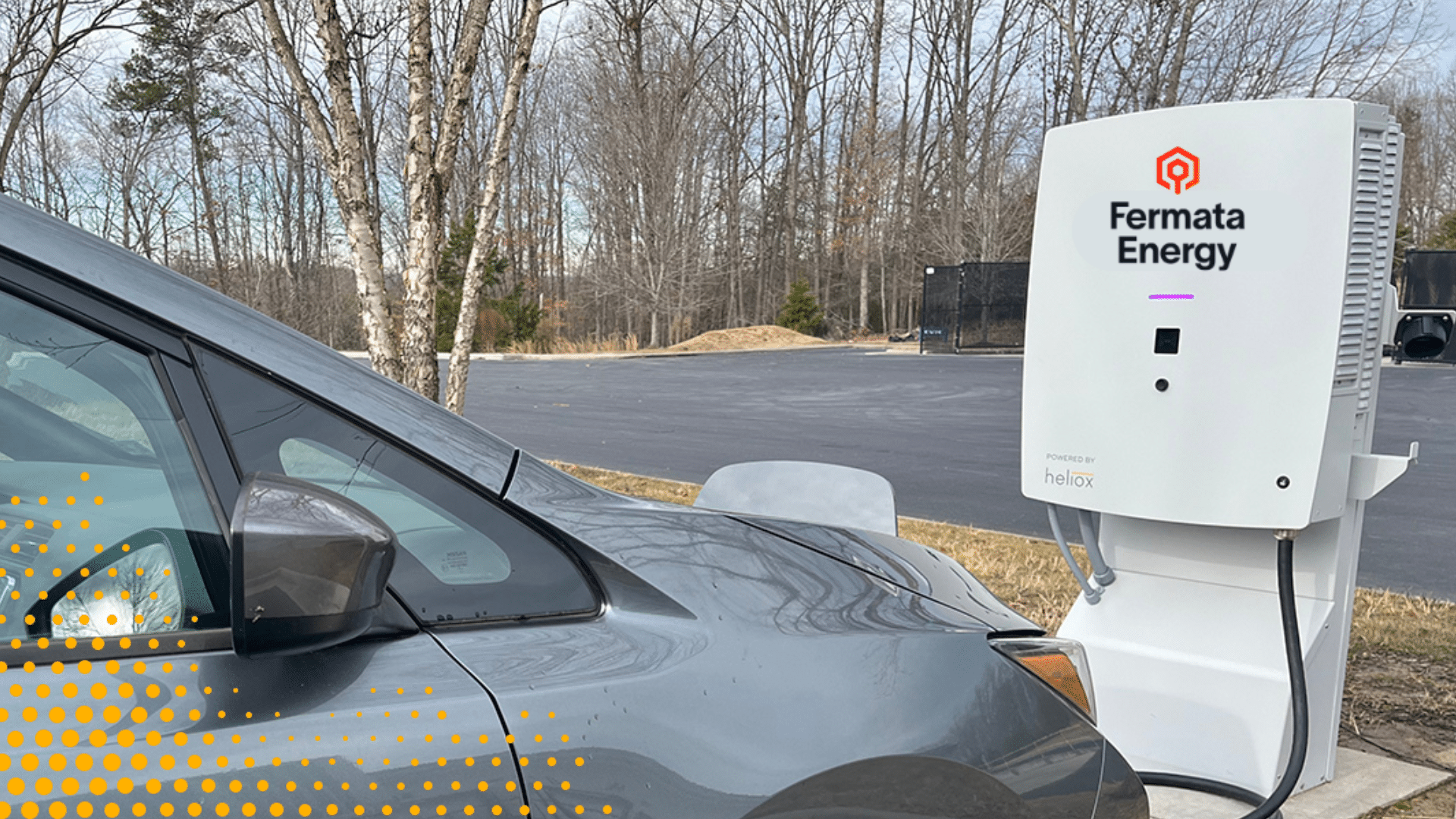Fermata Energy charger plugged in to fleet vehicle