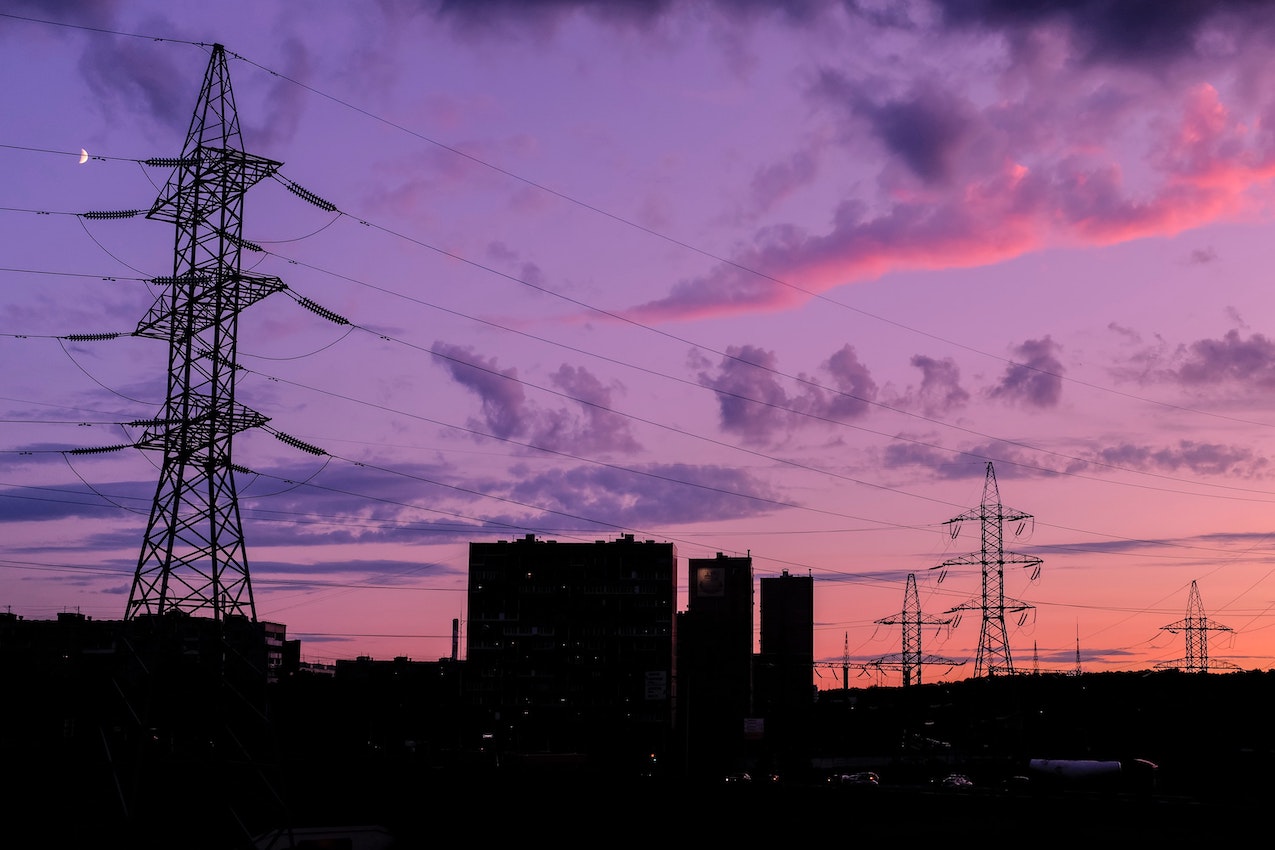 photo of substations around dusk